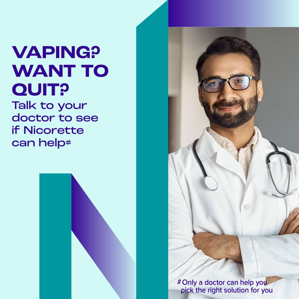 Nicorette Nicotine Gum, Stop Smoking Aids, 2 mg, White Ice Mint, 100 Count