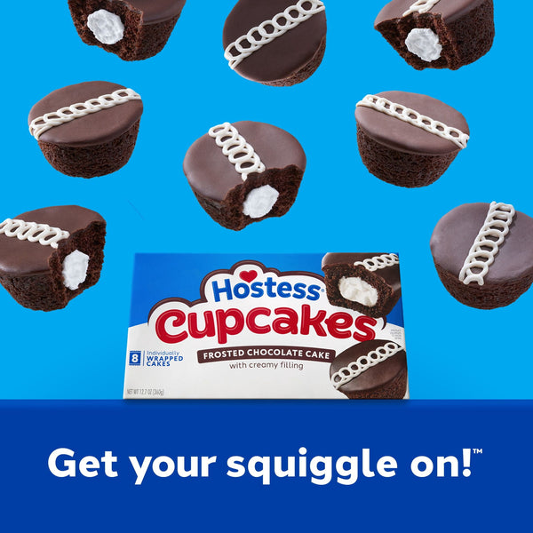 Hostess Cupcakes, Chocolate Snack Cakes with Creme Filling & Icing, 8 Count, 12.7 oz Box