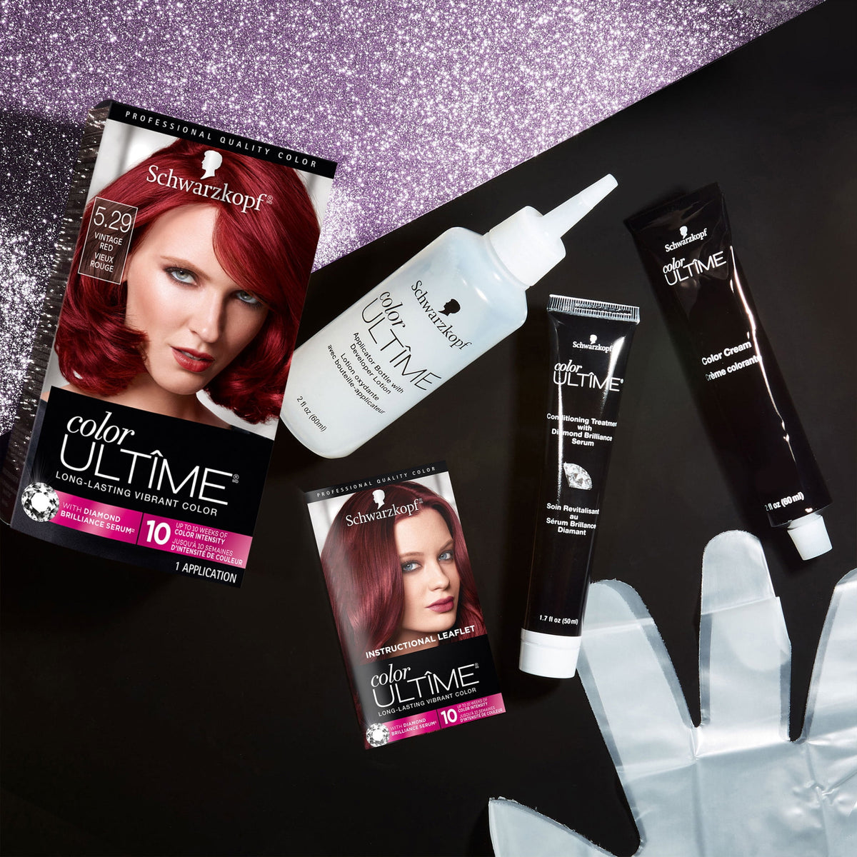 Schwarzkopf Color Ultime Permanent Hair Color Creme Kit, 5.29 Vintage Red, 1 Use