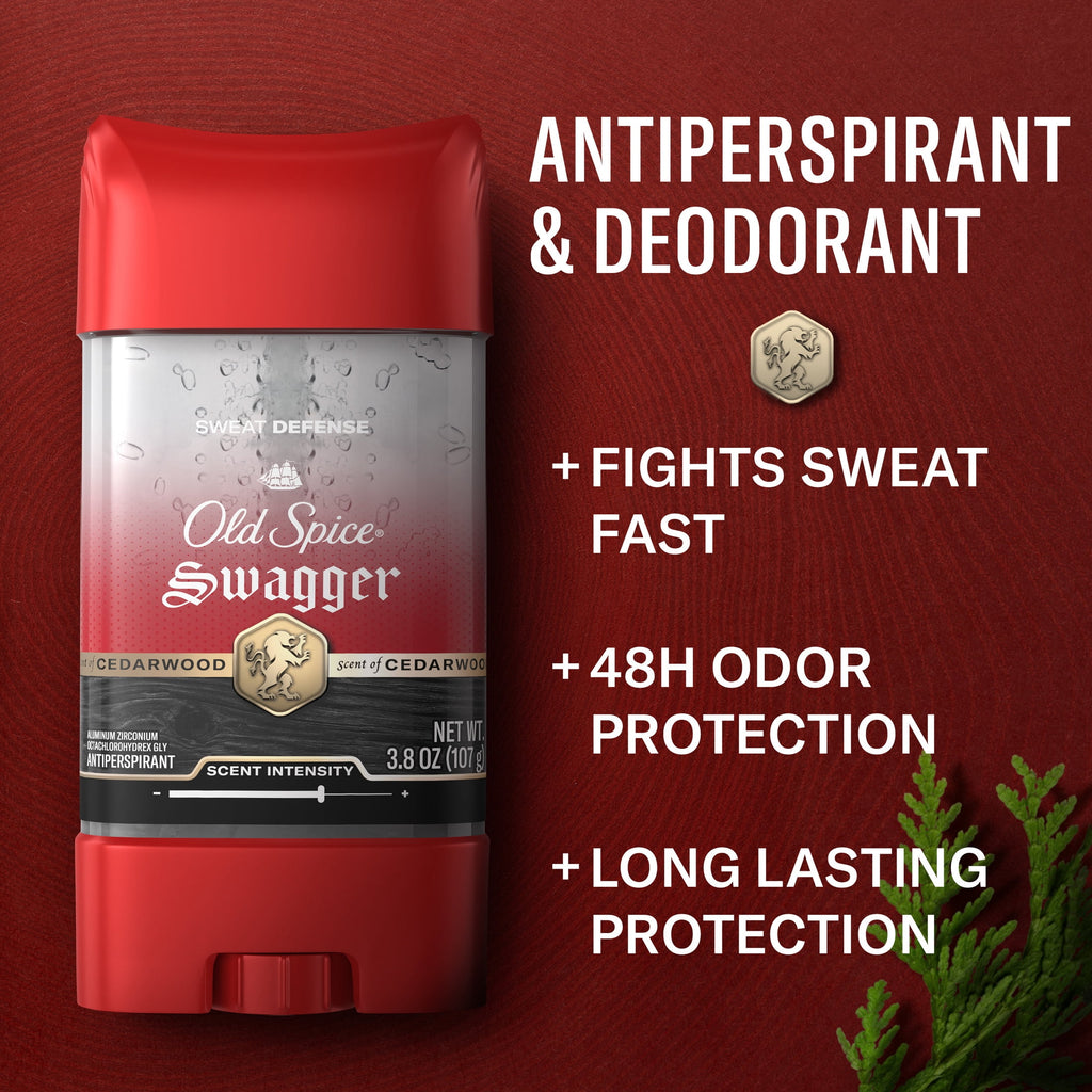 Old Spice Deodorant for Men, Antiperspirant, Swagger, 24/7 Sweat & Odor Protection, 3.8 oz