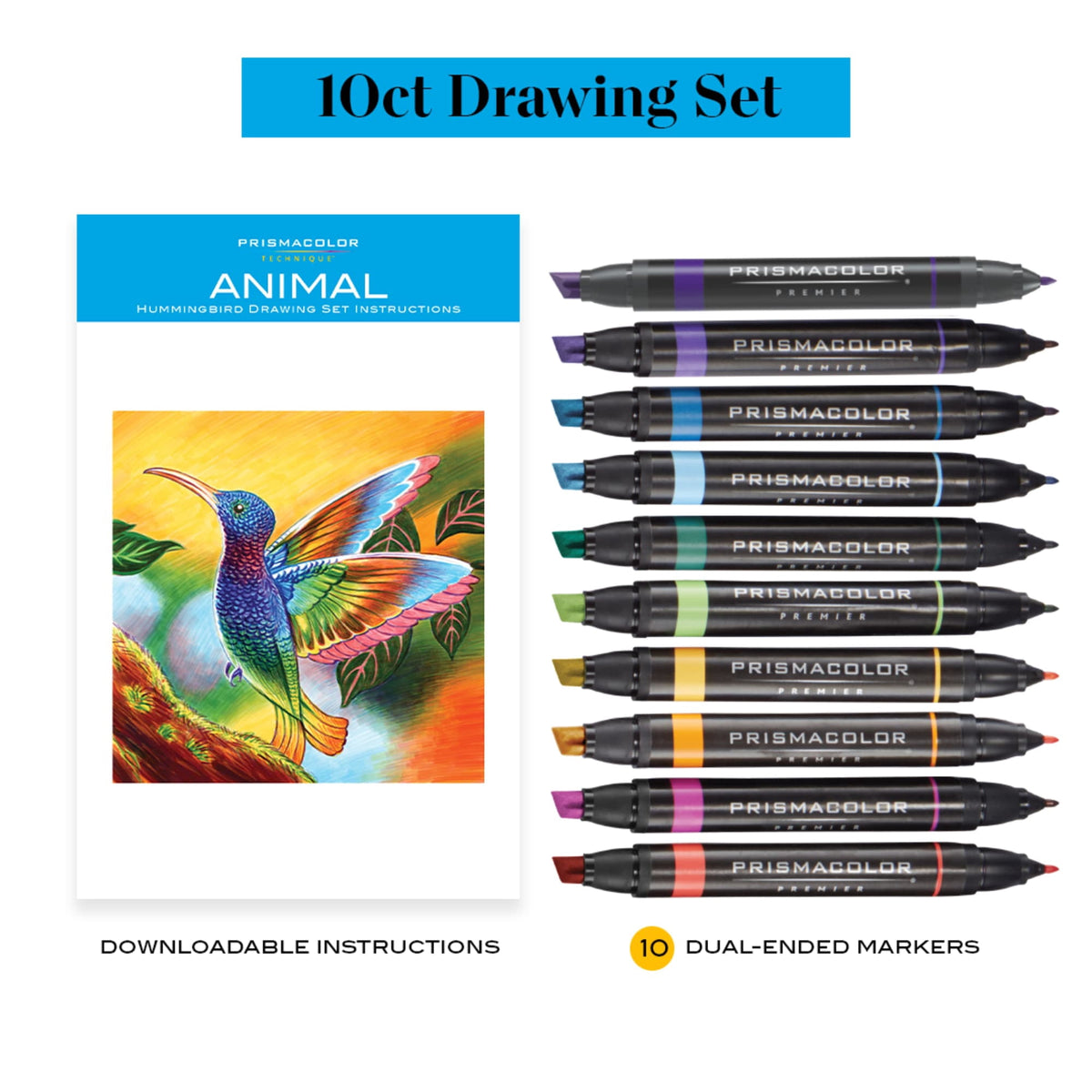 Prismacolor Technique Double-Ended Art Markers, Drawing Tutorials, Assorted Colors, 10 Count