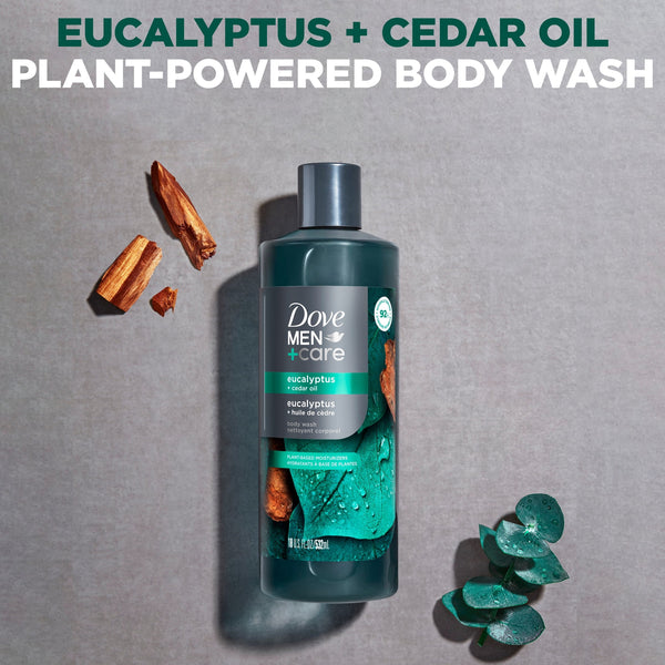 Dove Men+Care Body Wash To Rebuild Skin In The Shower Eucalyptus + Cedar Oil With Plant-Based Cleansers And Moisturizers ,18 oz