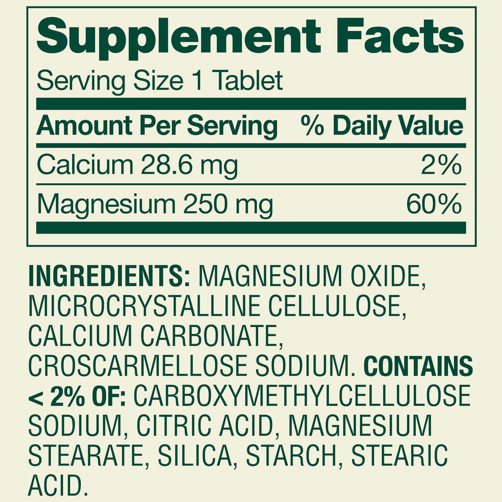 Spring Valley Magnesium Dietary Supplement Tablets for Bone and Muscle Health, 250 mg, 250 Count