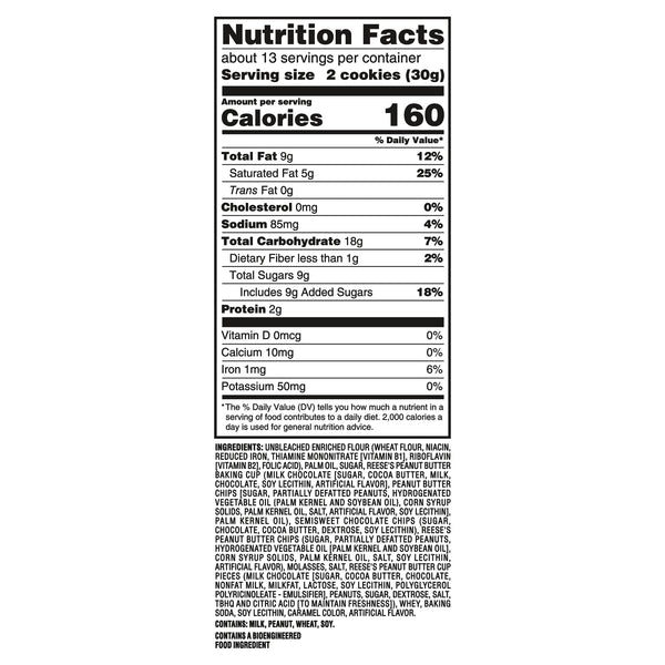 CHIPS AHOY! Reese’s Peanut Butter Cup Chocolate Chip Cookies, Family Size, 14.25 oz