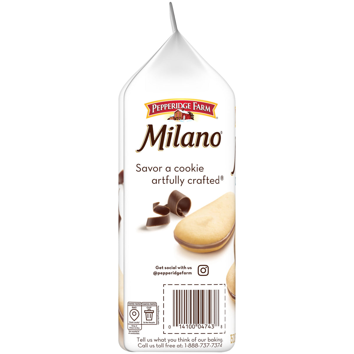 Pepperidge Farm Milano Double Milk Chocolate Cookies, 7.5 oz Bag