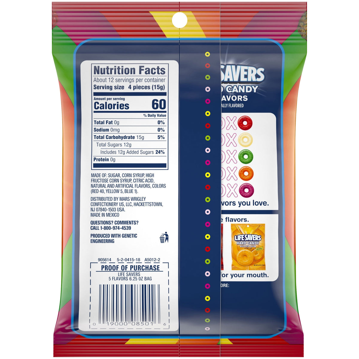 Life Savers 5 Flavors Hard Candy Individually Wrapped Fruit Candies - 6.25 oz Bag