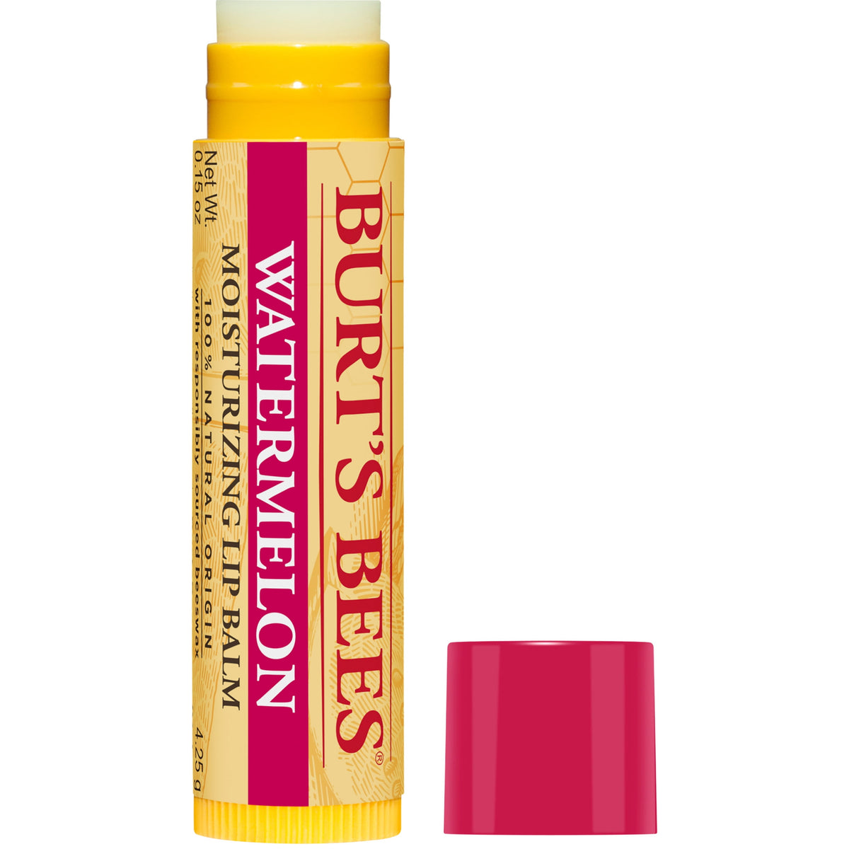 Burt's Bees 100% Natural  Moisturizing Lip Balm with Beeswax, Watermelon, 1 Tube