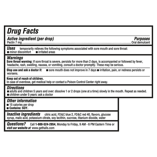 HALLS Soothing Cool Berry Throat Drops, FSA/HSA Eligible, 25 Drops
