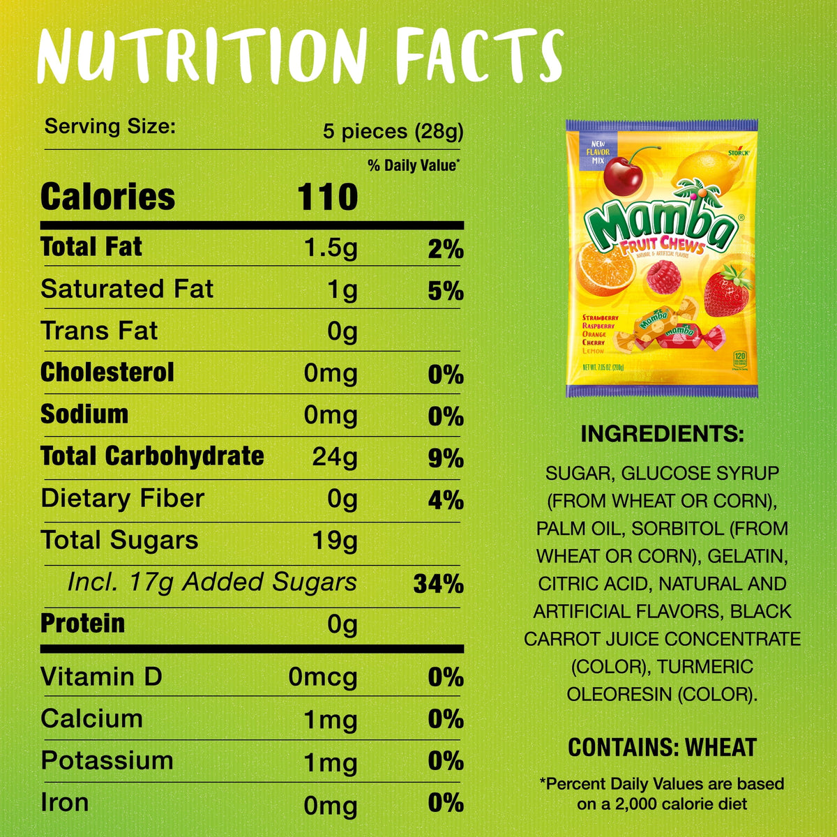 Mamba Fruit Chews Chewy Candy, 7.05oz