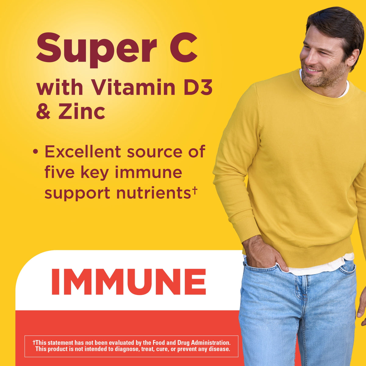 Nature Made Super C Tablets for Immune Support with Vitamin D3 and Zinc, 70 Count
