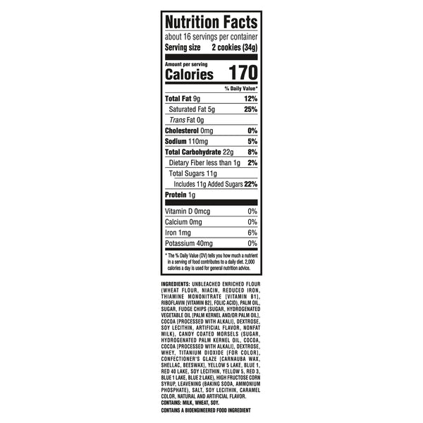 CHIPS AHOY! Crunchy Candy Blasts Fudgy Chocolate Chip Cookies, Family Size, 18.9 oz