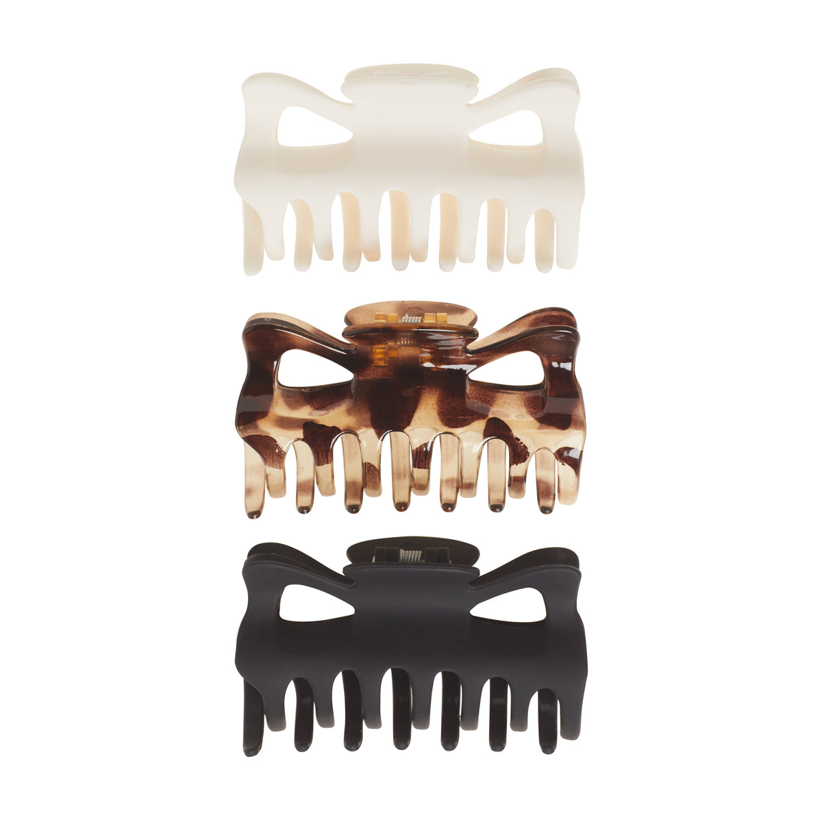 Goody Classic Large Claw Clips 3 Ct Neutral Colors