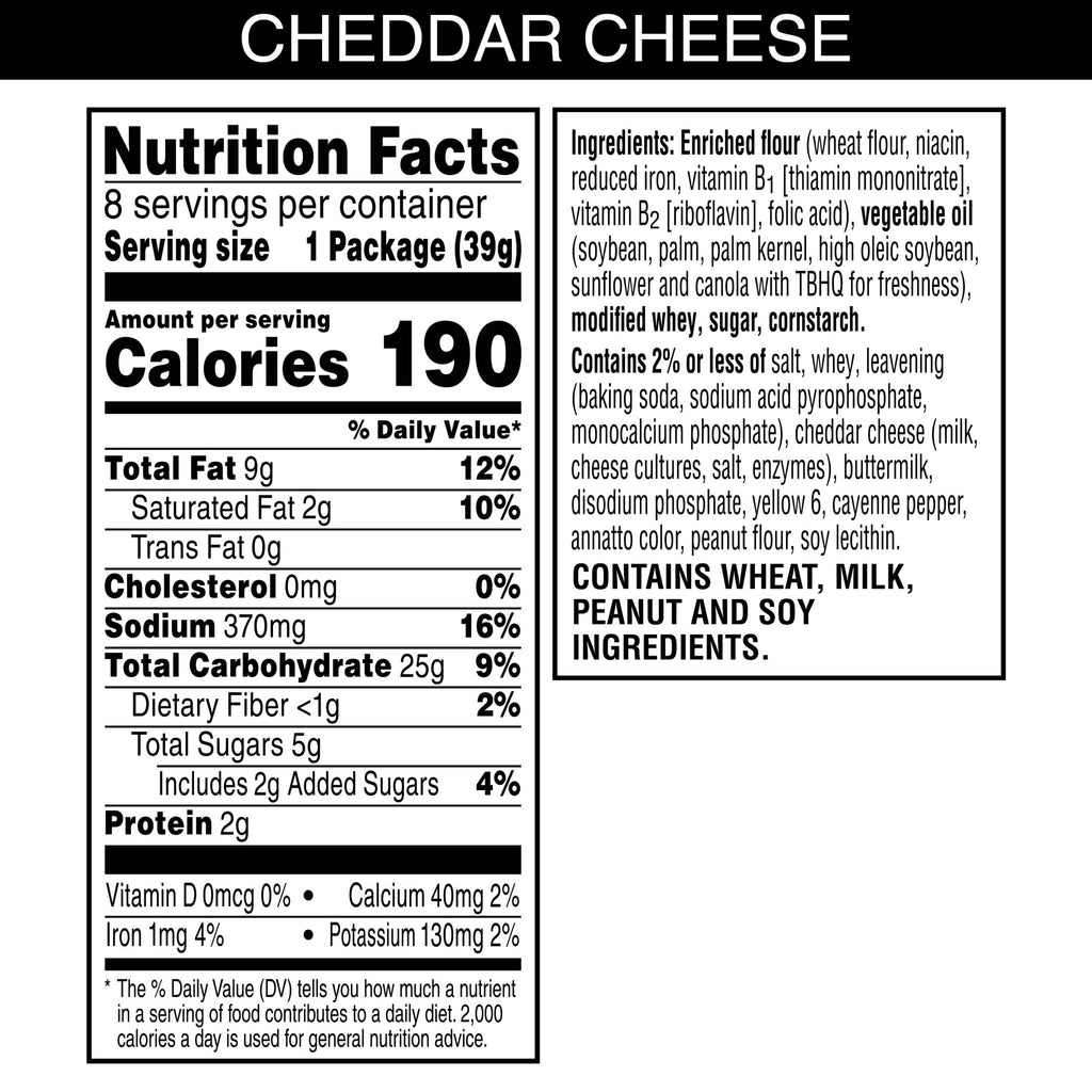 Austin Cheddar Cheese Flavored Sandwich Crackers, Lunch Snacks, 8 Count