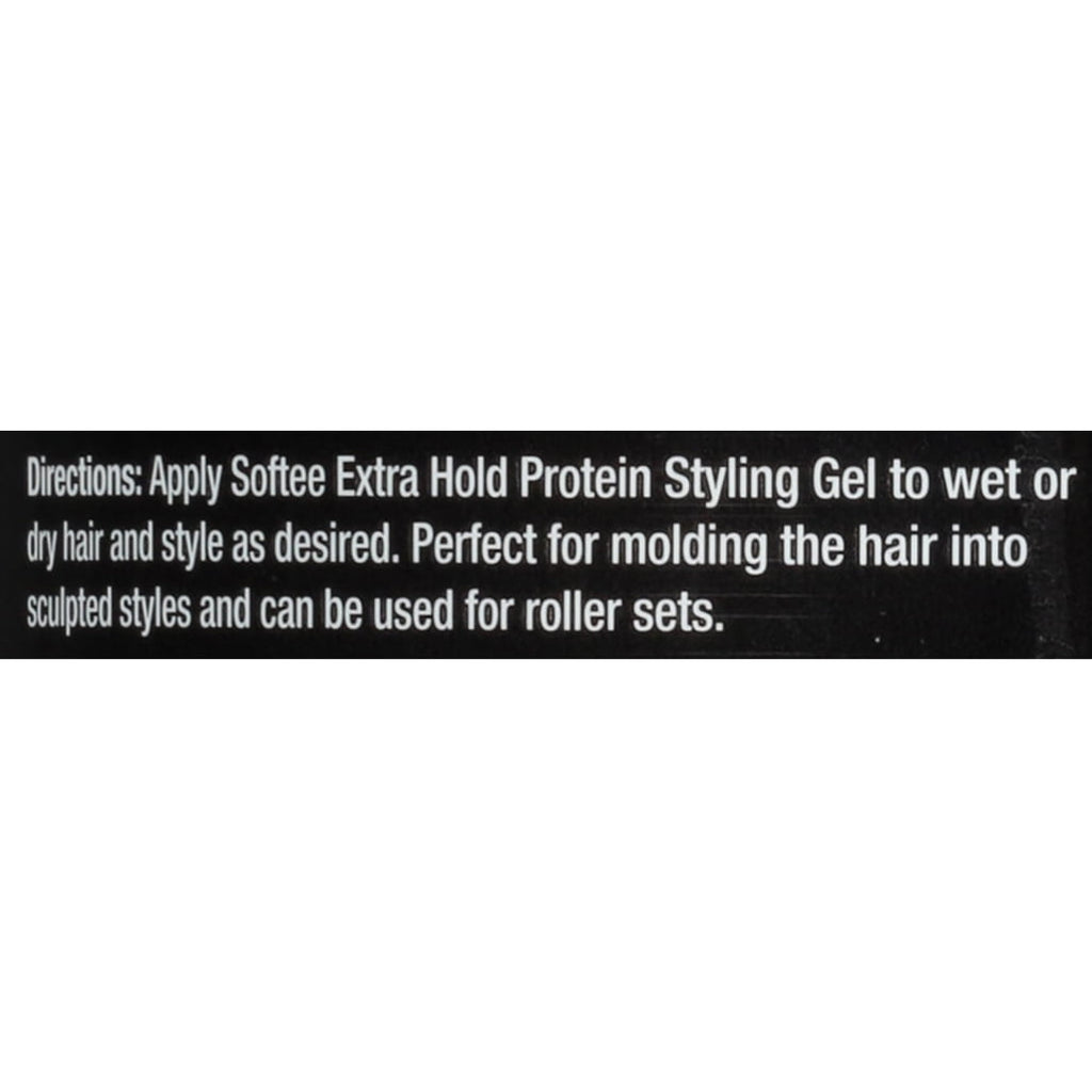 Softee Extra Hold Protein Styling Gel 32 oz. Jar, Frizz Control, Non-Flaking, Unisex