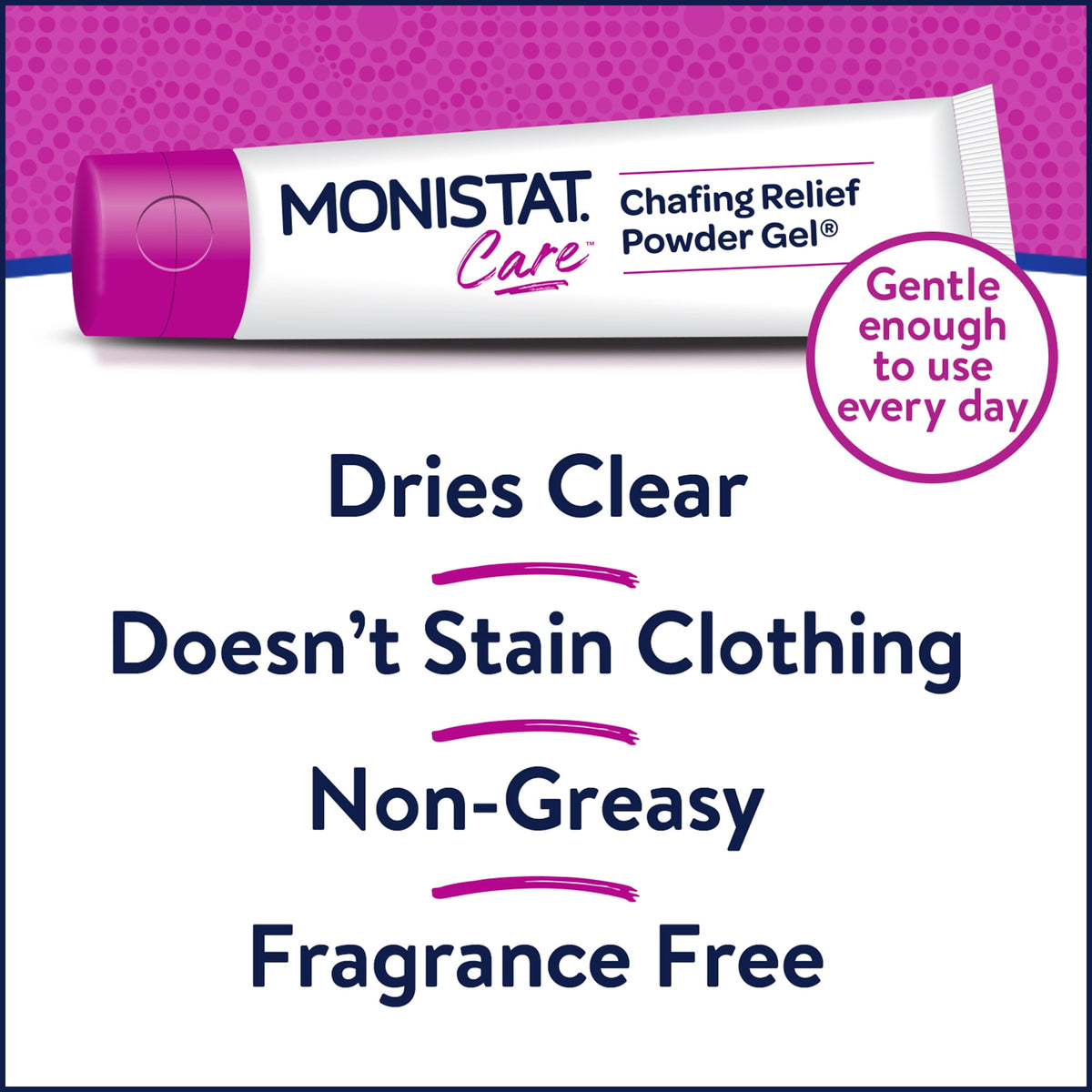 Monistat Chafing Relief Powder Gel, Female Anti-Chafe Protection, Fragrance Free, 1.5 oz