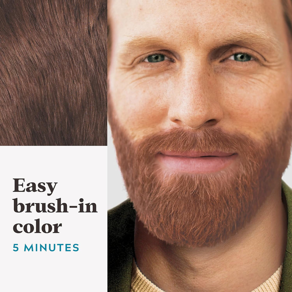 Just For Men Mustache & Beard, Beard Dye for Men with Brush Included for Easy Application, With Keratin Biotin Aloe and Coconut Oil for Healthy Facial