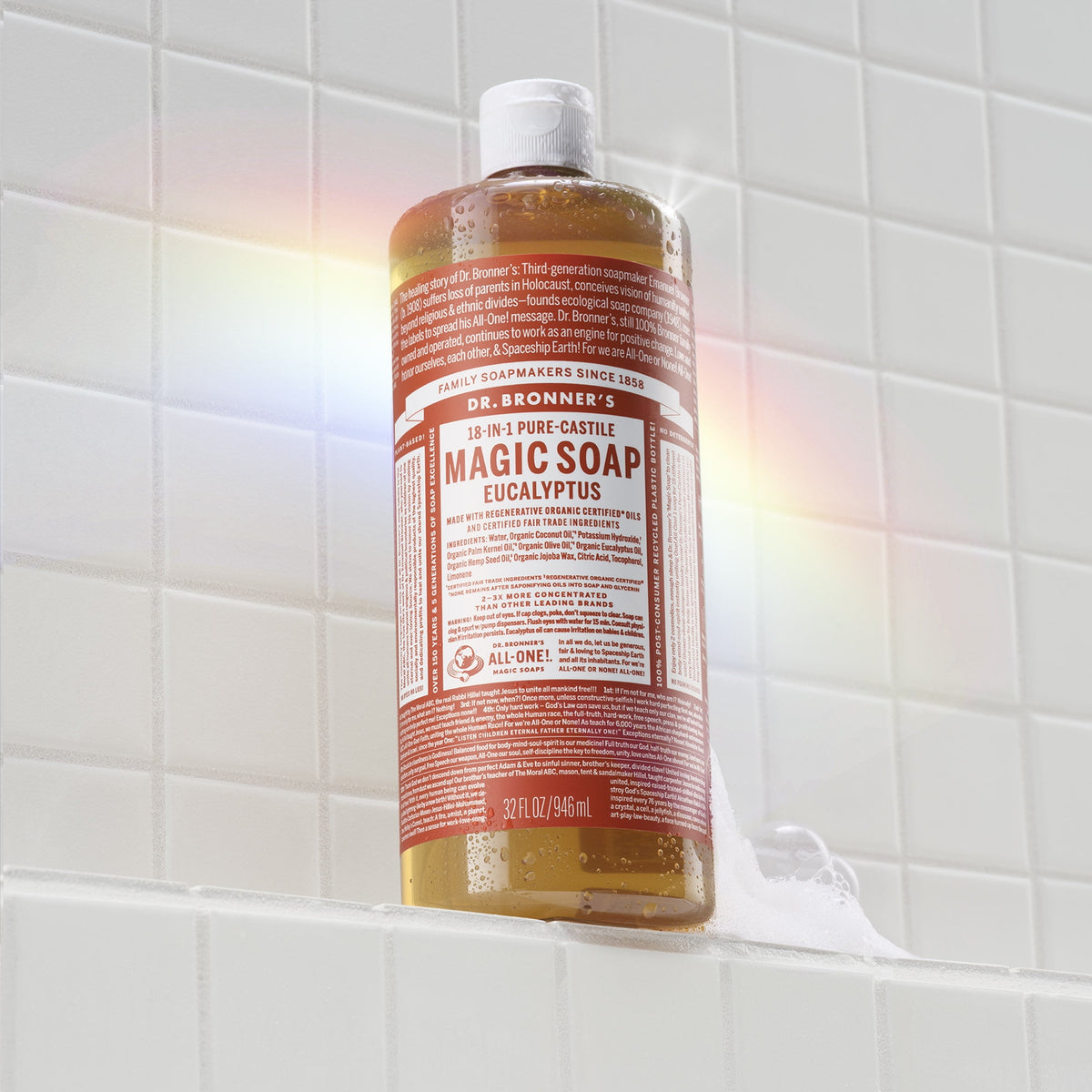Dr.Bronner's Magic Soap, Eucalyptus, Pure-Castile Body Wash Liquid Soap, 32 fl oz