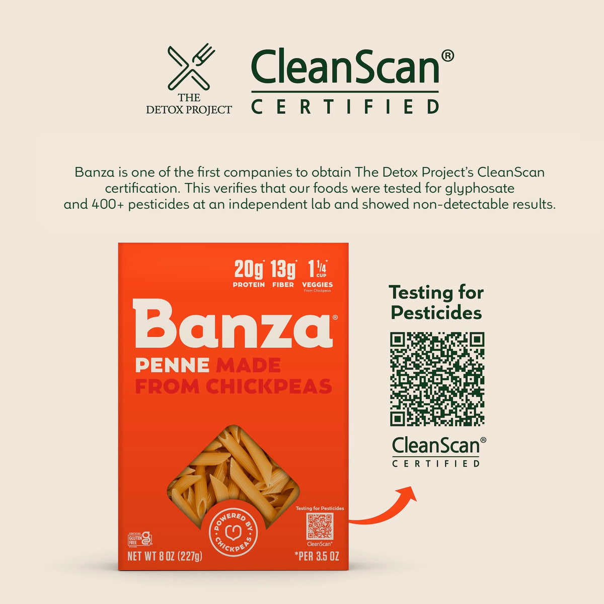 Banza Elbows Pasta from Chickpeas - Gluten Free, High Protein, and Lower Carb Protein Noodles, 8oz