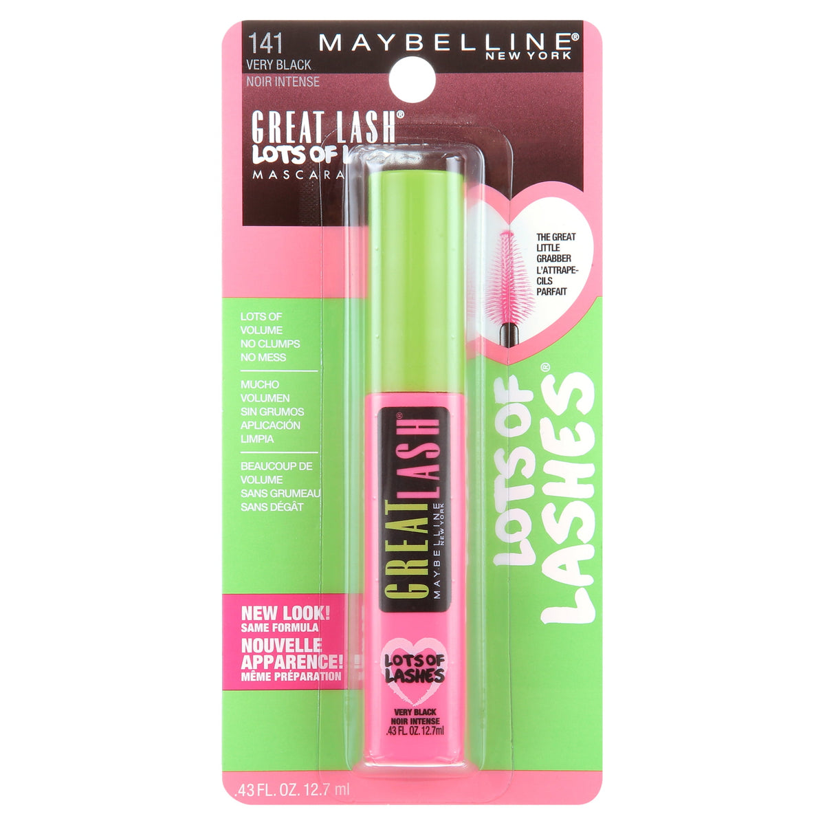 Maybelline Great Lash Lots of Lashes Washable Mascara, Very Black
