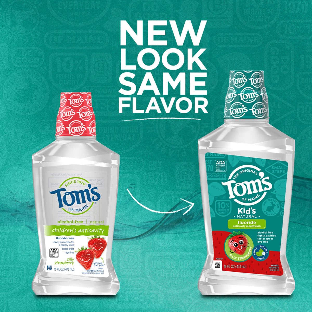 Tom's of Maine Children's Anticavity Fluoride Rinse Mouthwash, Silly Strawberry, 16 oz