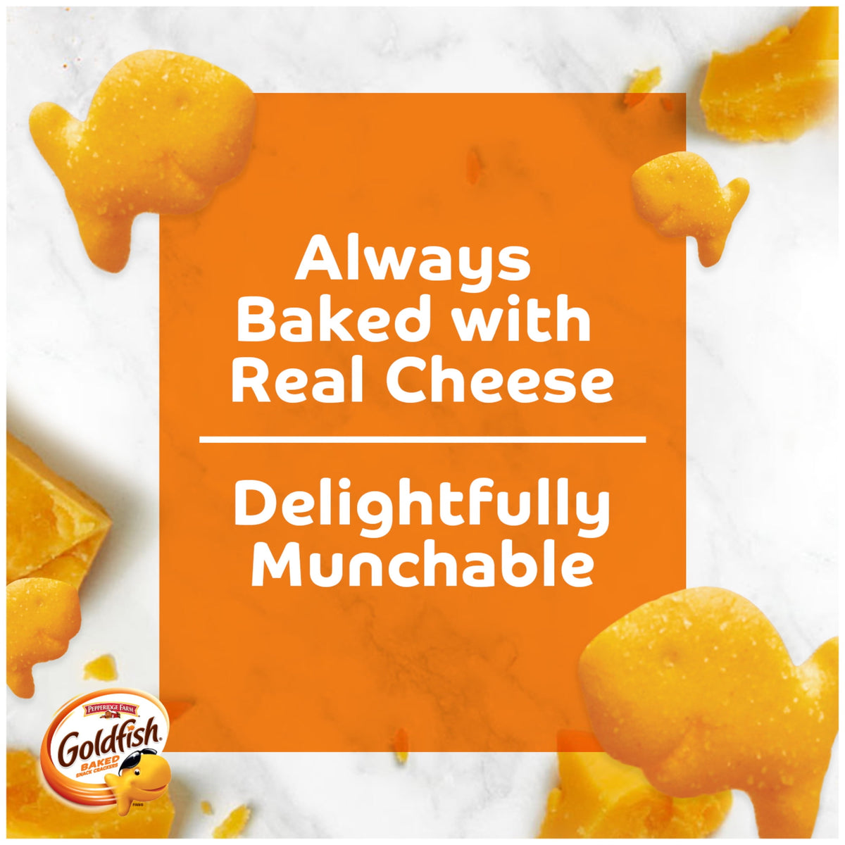 Goldfish Dynamic Duo Colors Crackers, Cheddar & Flavor Blasted Xtra Cheddar Snack Pack, 0.9 oz, 20-Count Variety Pack Box