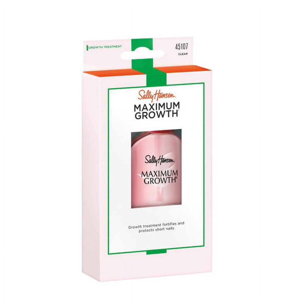 Sally Hansen Treatment Maximum Growth®, Clear, Nail Strengthener Polish, 0.45 Oz, Base Coat Nail Polish