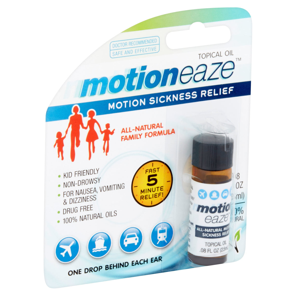 Motioneaze Topical Oil Motion Sickness Relief, 0.08 fl oz, 20 Applications