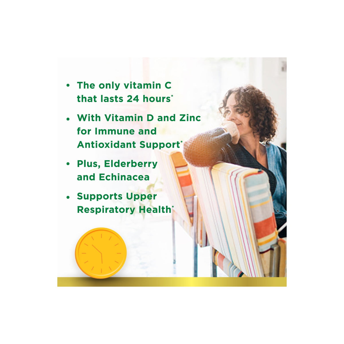 Nature's Bounty Immune 24 Hour Vitamin C, D3 & Zinc for Immune Support, 1000 mg Softgels, 50 Count