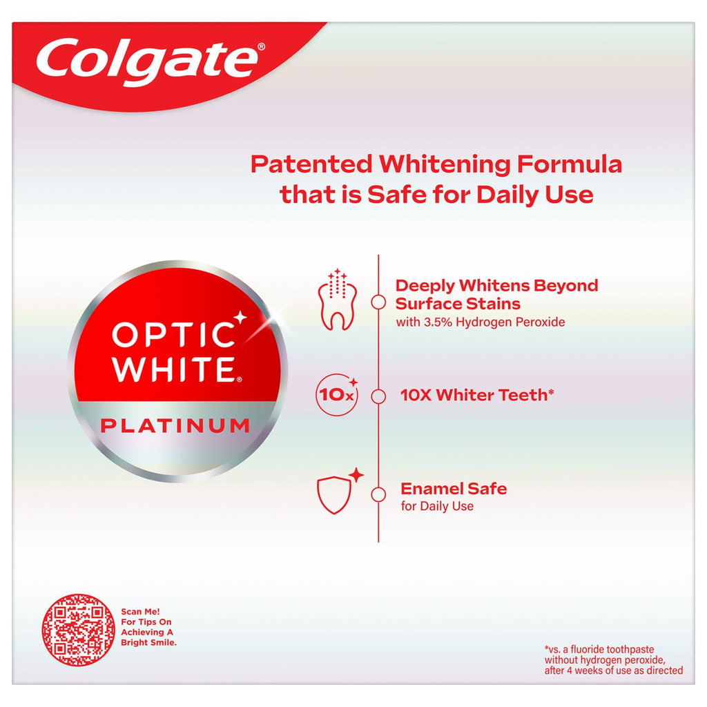 Colgate Optic White Renewal 4 Pack High Impact White Teeth Whitening Toothpaste