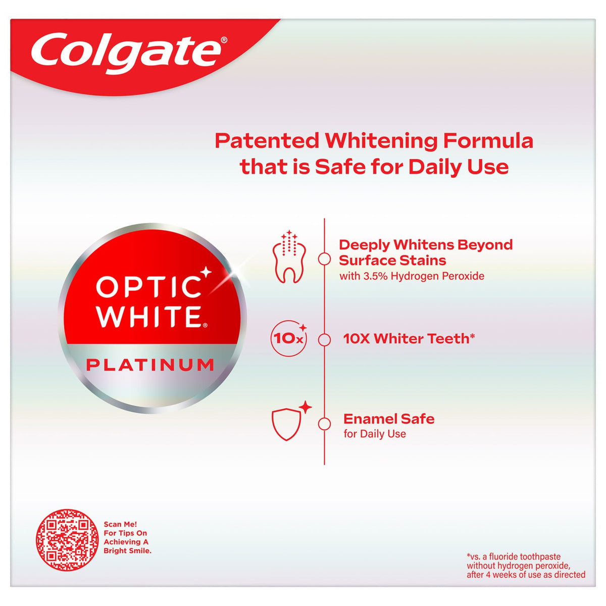 Colgate Optic White Renewal 4 Pack High Impact White Teeth Whitening Toothpaste