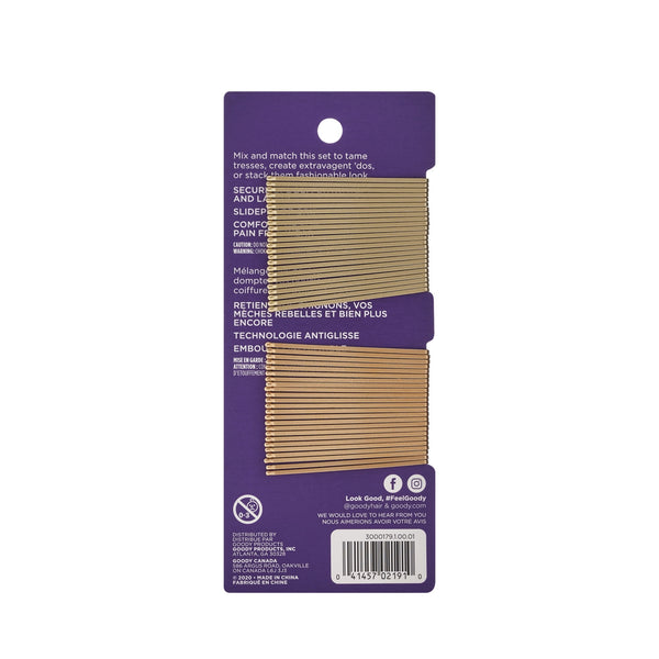 Goody Blonde Bobby Pins, Slide Proof Grip Comfort Tip, Pain Free Wear, Blonde, 48Ct