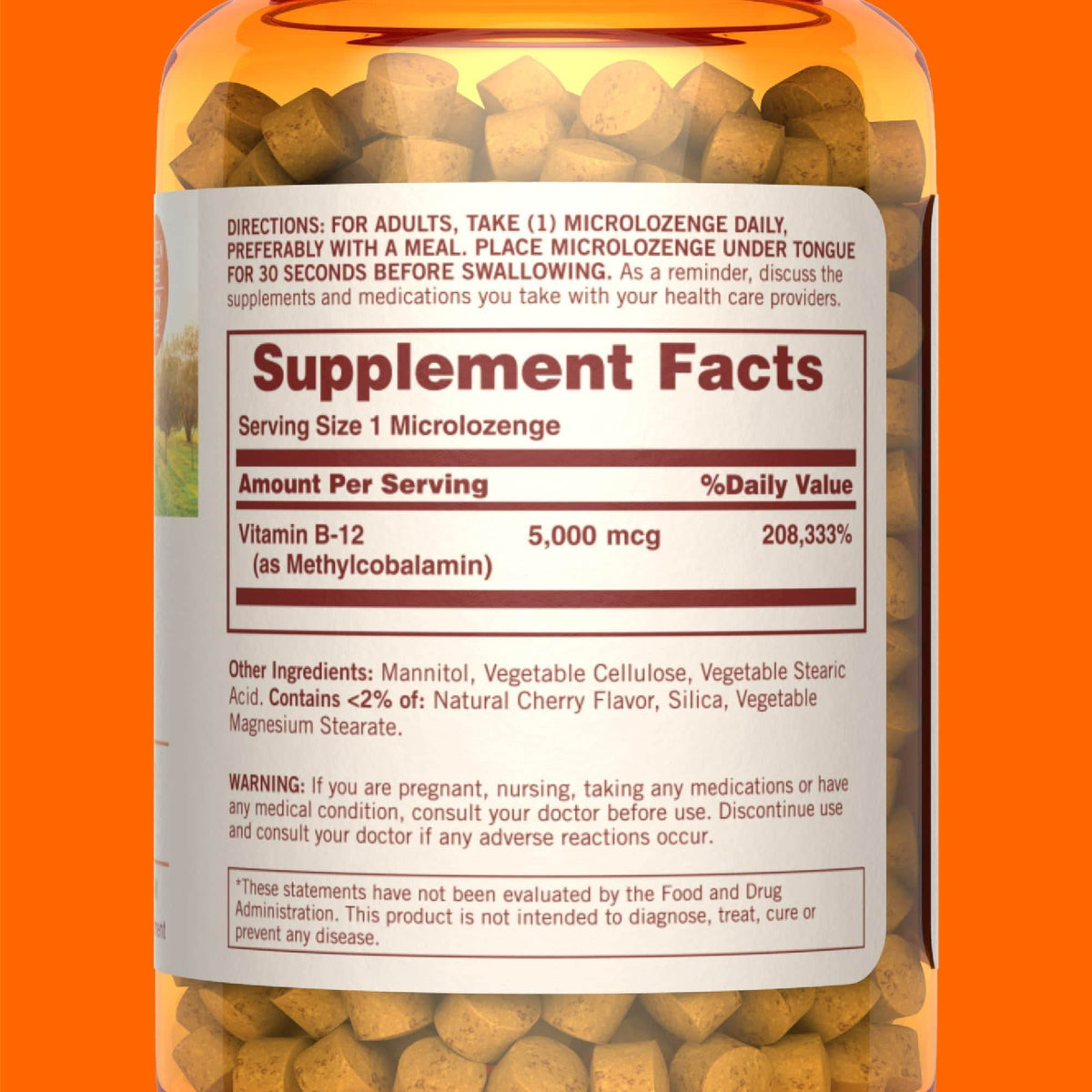 Sundown Naturals B-12, 5000 mcg, Cherry Flavor, 90 ea - OTC Shoppe Express
