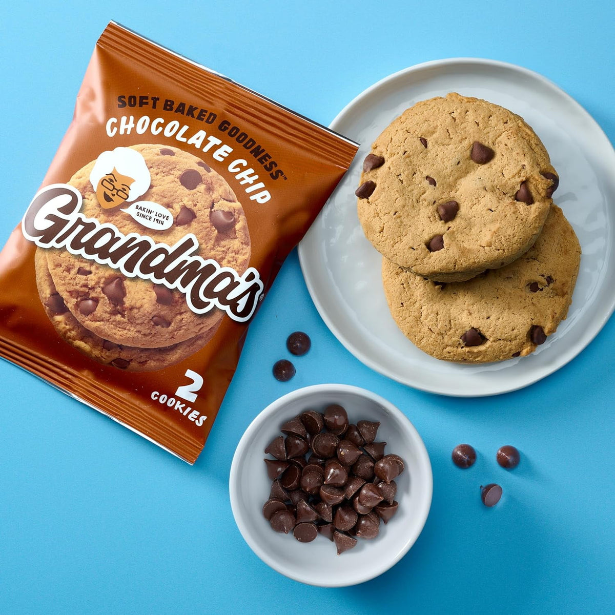 Grandma’s Cookies, Chocolate Chip Cookie,  2.875 oz Cookies Pack, (Single Pack) (Packaging May Vary)​