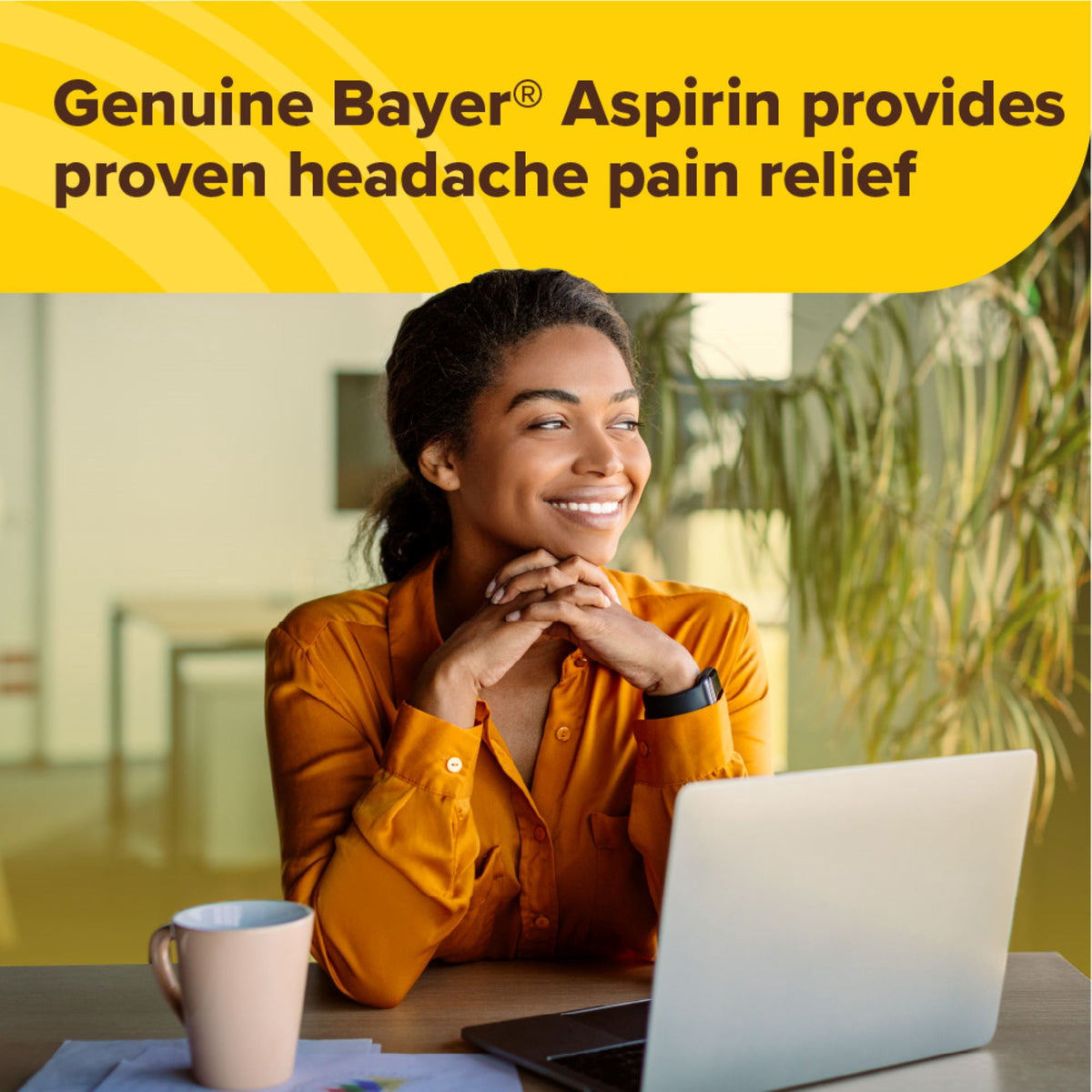 Bayer Genuine Aspirin 325 mg Coated Tablets for Multi-symptom pain relief and Headache Relief, 200 Count