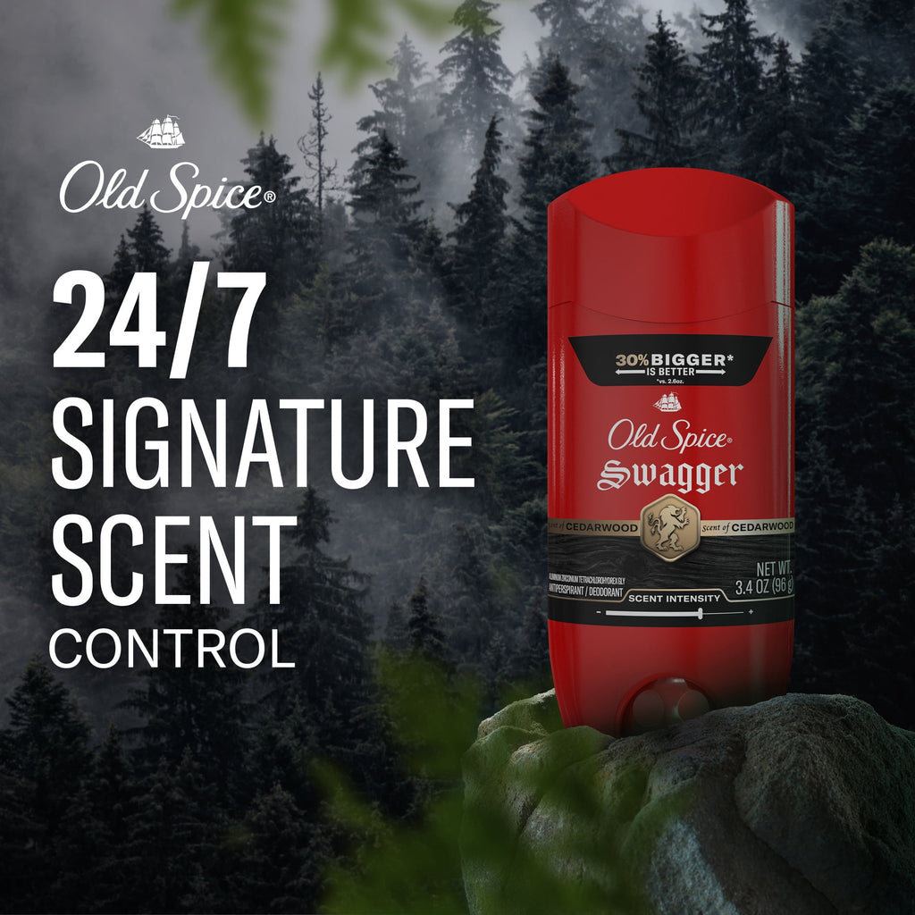 Old Spice Deodorant for Men, Antiperspirant, Swagger, 24/7 Sweat & Odor Protection, 3.4 oz