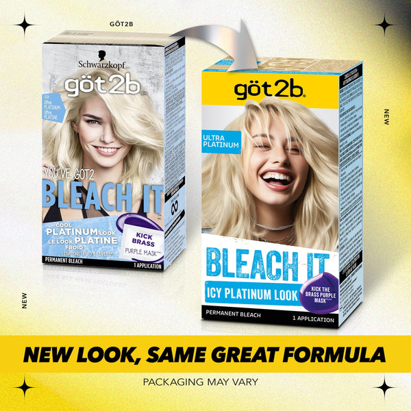 got2b Bleach It Permanent Hair Dye, Hi-Lift Platinum Blonde, Hair Bleach Kit, 1 Count