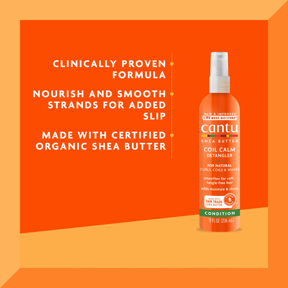Cantu Shea Butter Coil Calm Hair Detangler for Natural Hair, 8 fl oz