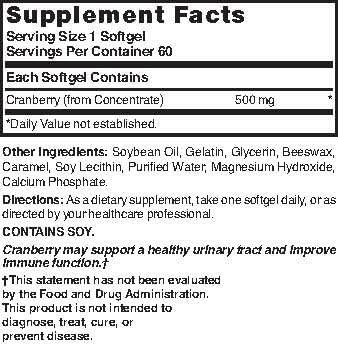 Nature's Blend Cranberry Concentrate, 500 mg, Softgels, 60 ea - OTC Shoppe Express