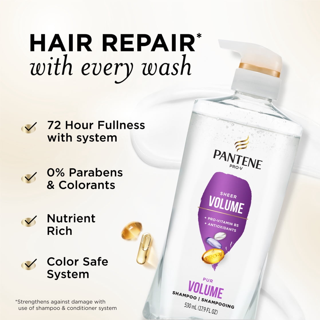 Pantene Pro-V Shampoo Volume and Body , 17.9 fl oz