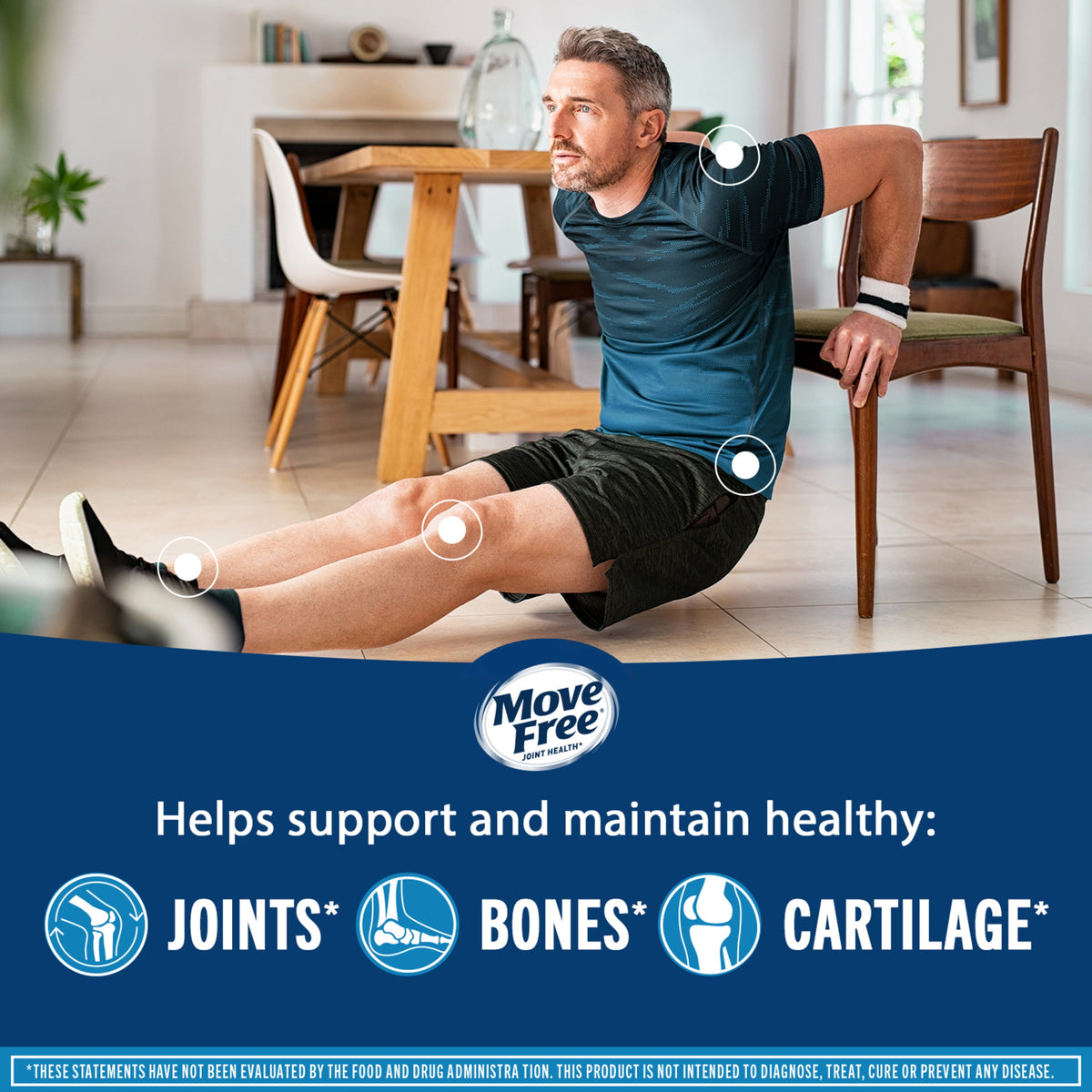 Move Free Advanced Plus MSM and Vitamin D3, Joint Health Supplement with Glucosamine and Chondroitin, 80 Count