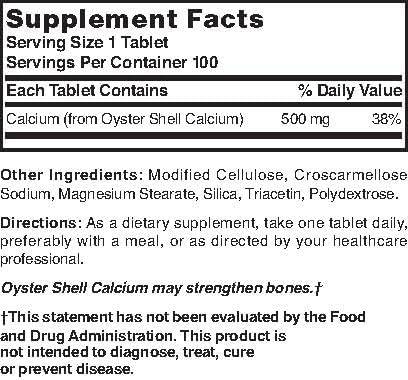 Nature's Blend Calcium Oyster Shell, 500 mg, Tablets, 100 ea - OTC Shoppe Express