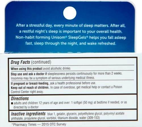 Unisom Nighttime Sleep-Aid, SleepGels, 32 ea - OTC Shoppe Express