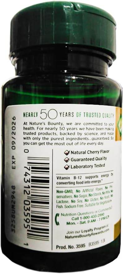 Nature's Bounty B-12, 500 mcg, Tablets, 100 ea - OTC Shoppe Express