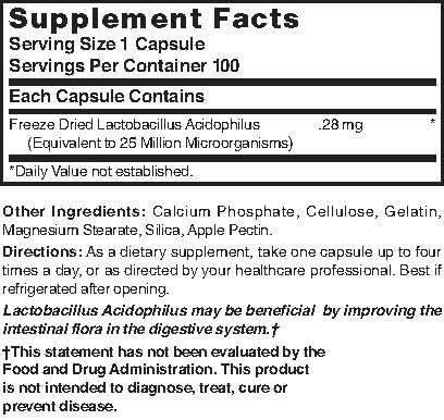Nature's Blend Freeze Dry Lactobacillus Acidophilus, Capsules, 100 ea - OTC Shoppe Express