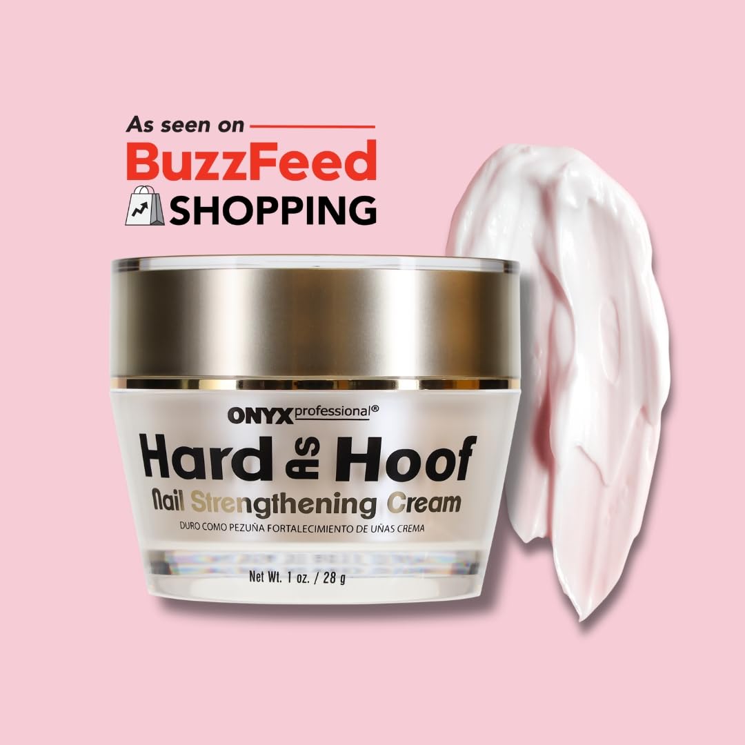 Onyx Professional Hard as Hoof Nail Strengthener Cream Jar, 1 oz - Nail Strengthener for Thin Nails
