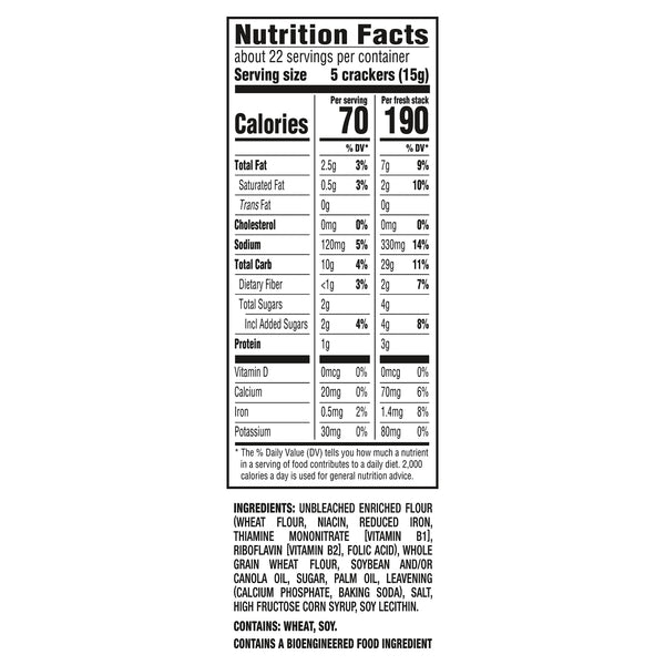 RITZ Fresh Stacks Whole Wheat Crackers, Travel Snacks, 11.6 oz (8 Multi Snack Packs)