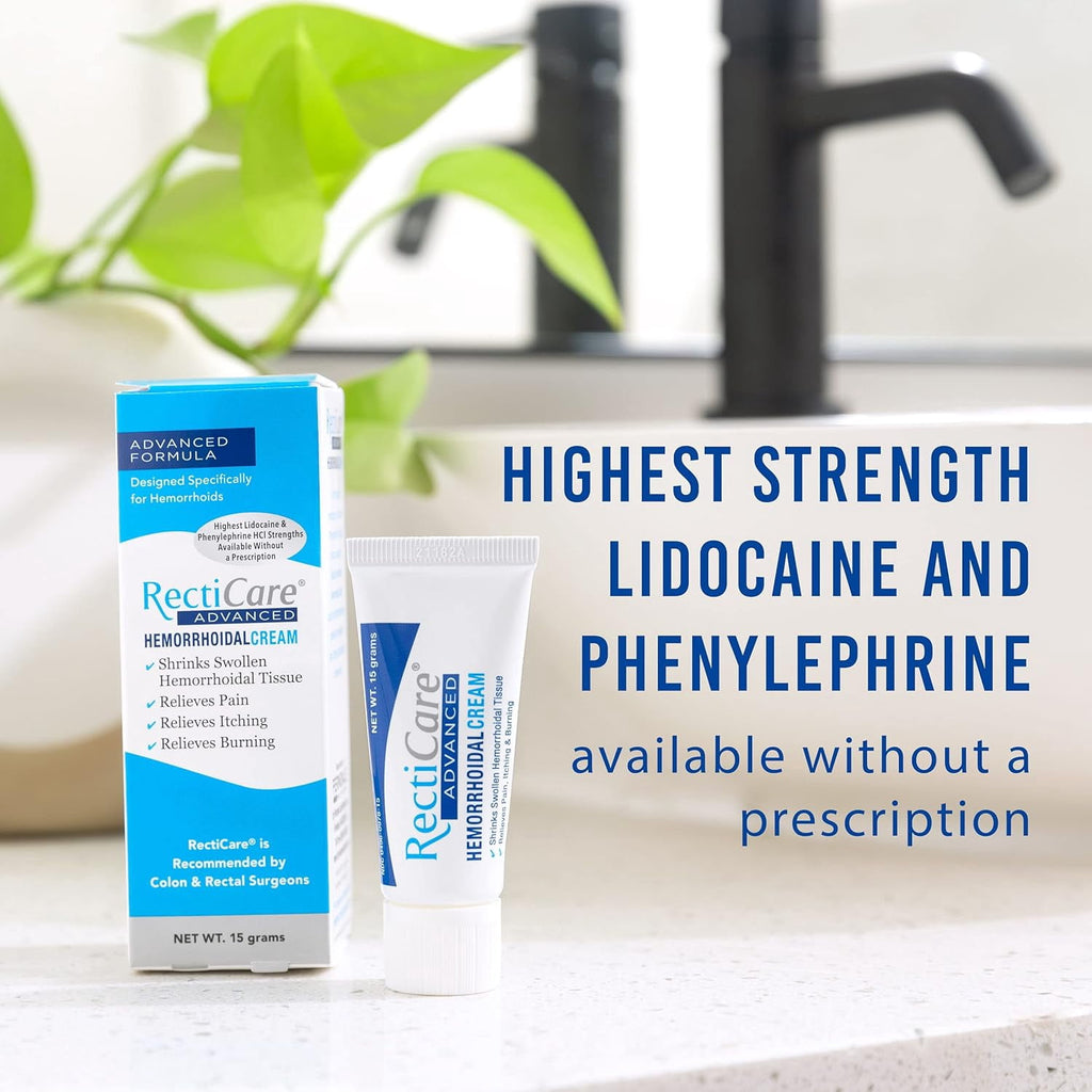 RectiCare Advanced Hemorrhoidal Cream, with Lidocaine & Phenylephrine HCI, 15 Grams