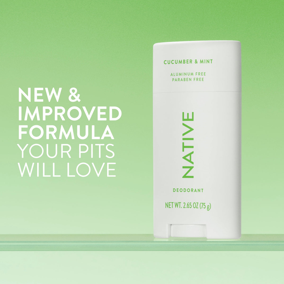 Native Deodorant, Aluminum Free, Cucumber & Mint, for Women and Men, 2.65 oz