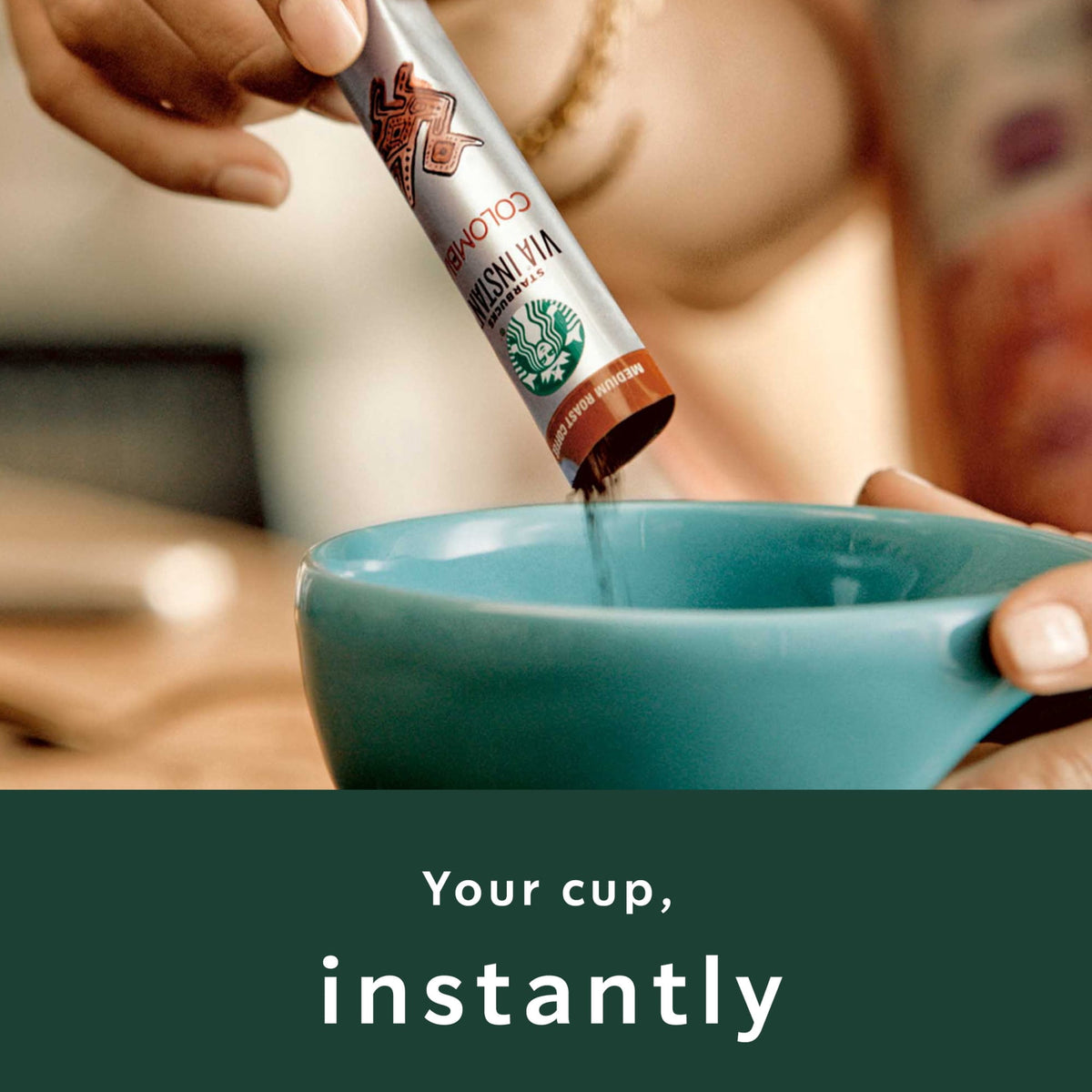 Starbucks VIA Instant Single-Origin Colombia, Instant Coffee, Medium Roast Coffee, 8 Packets