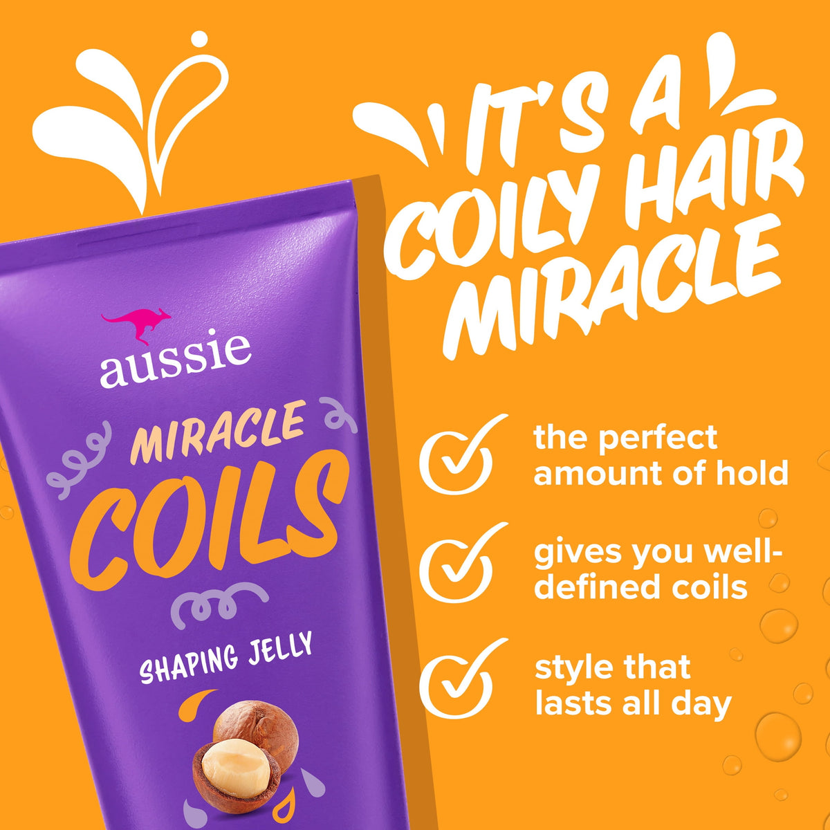 Aussie Miracle Coils Sulfate-Free Shaping Jelly with Cocoa Butter 6.8 fl oz